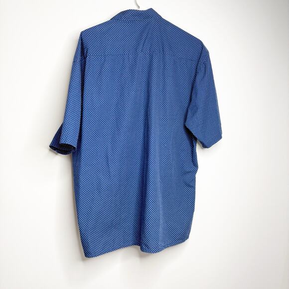 Pierre Cardin Men’s Size XL Blue Polka Dot Button Down Shirt 100% Cotton - Picture 2 of 5